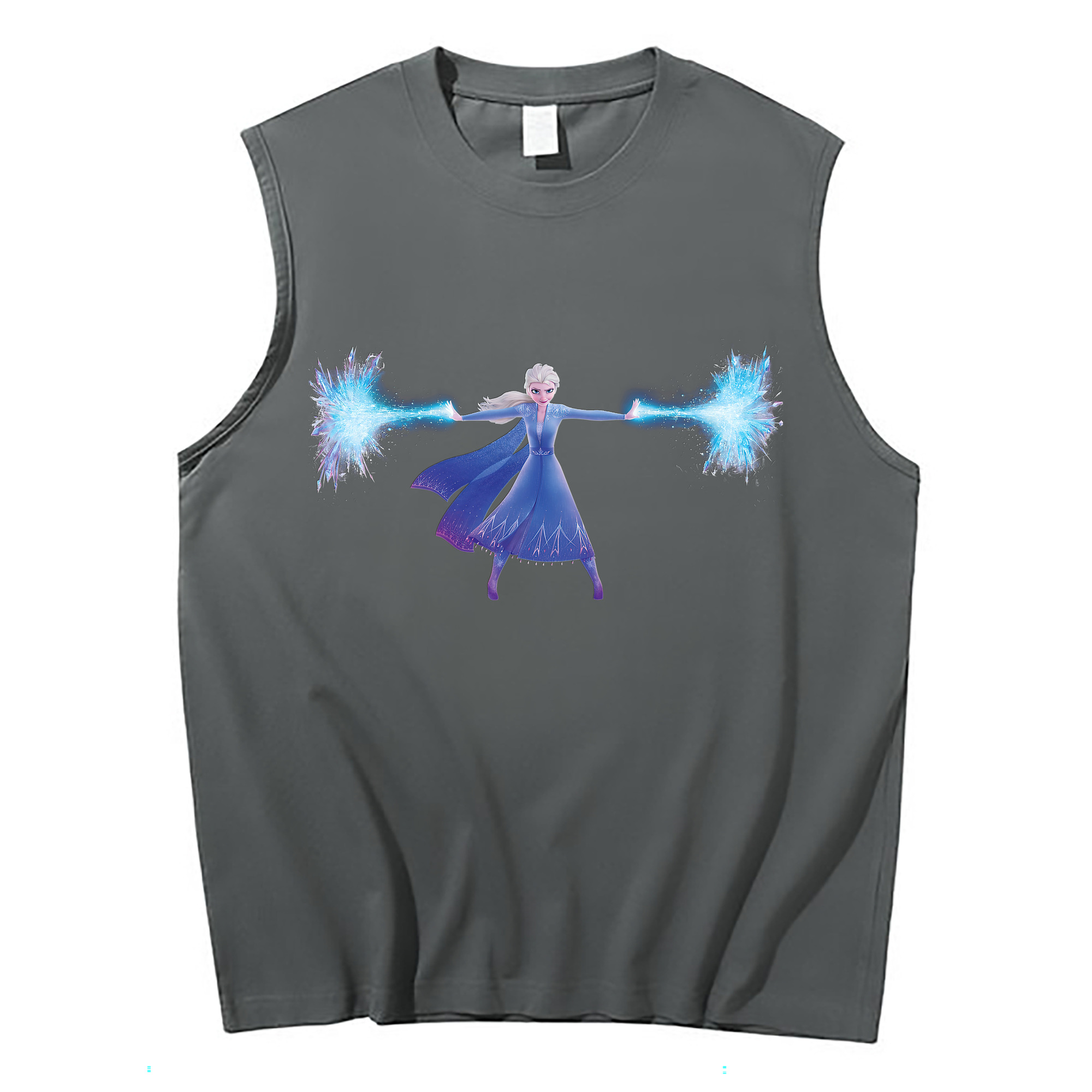 （画像用） アナと雪の女王 アンナ エルサ Frozen Anna Elsa コットン100％タンクトップ（フロントプリント）